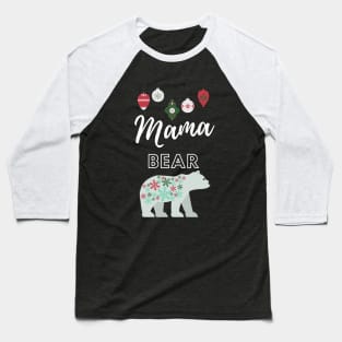 Christmas Theme Polar Mama Bear Baseball T-Shirt